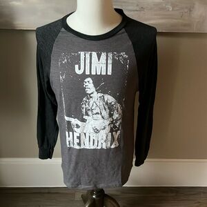 Jimi Hendrix distressed graphic raglan sleeve tshirt by Ripple Junction